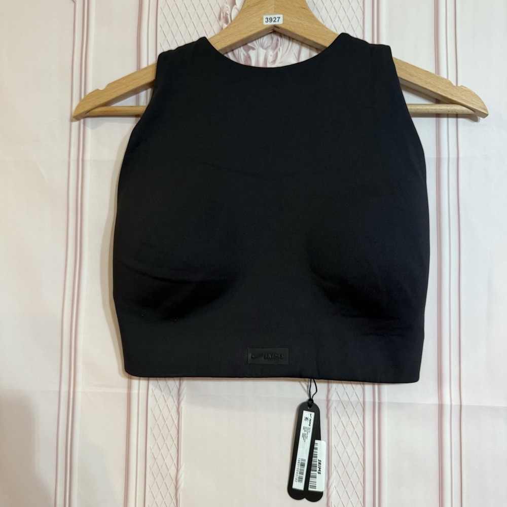 NikeSkims Skims Matte High Neck Bra Obsidian Black Size 34DDD Fits L NWT $68
